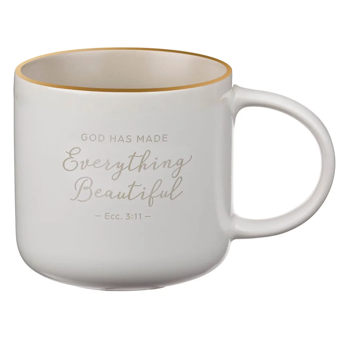 Everything Beautiful Taupe Ceramic Coffee Mug – Ecclesiastes 3:11