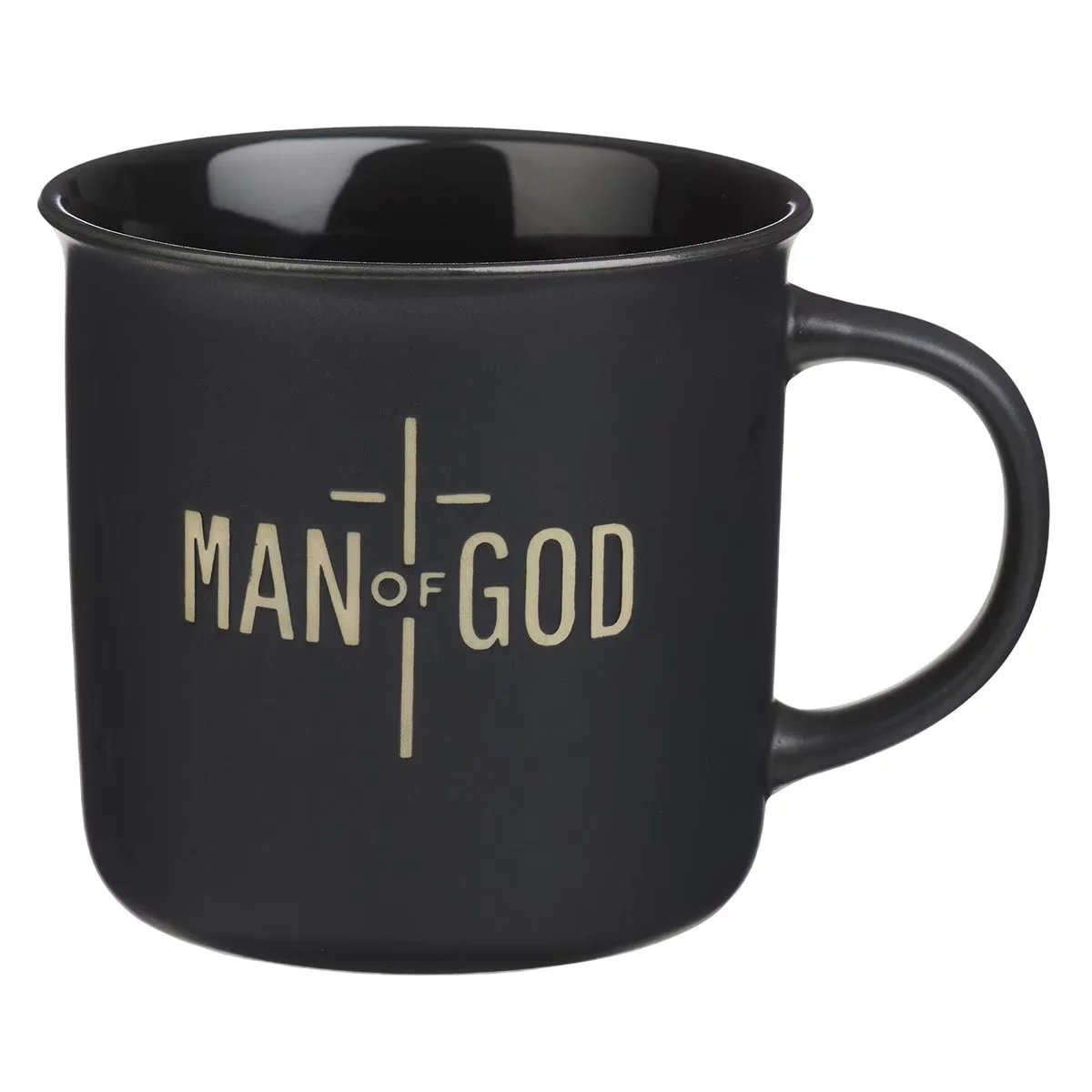 Man of God Matte Black Ceramic Coffee Mug – 1 Timothy 6:11