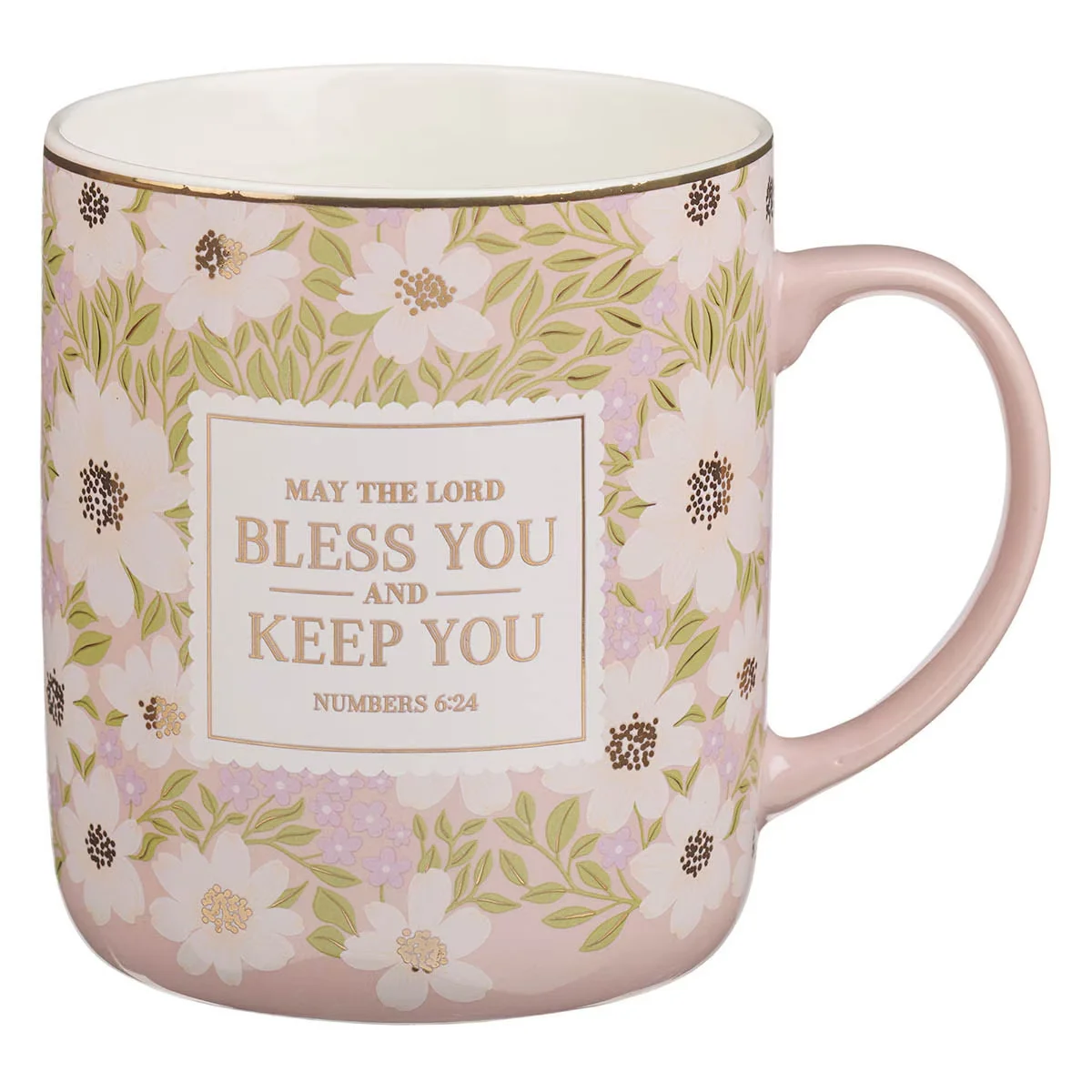 Bless and Keep You Blush Bloom Ceramic Coffee Mug – Numbers 6:24