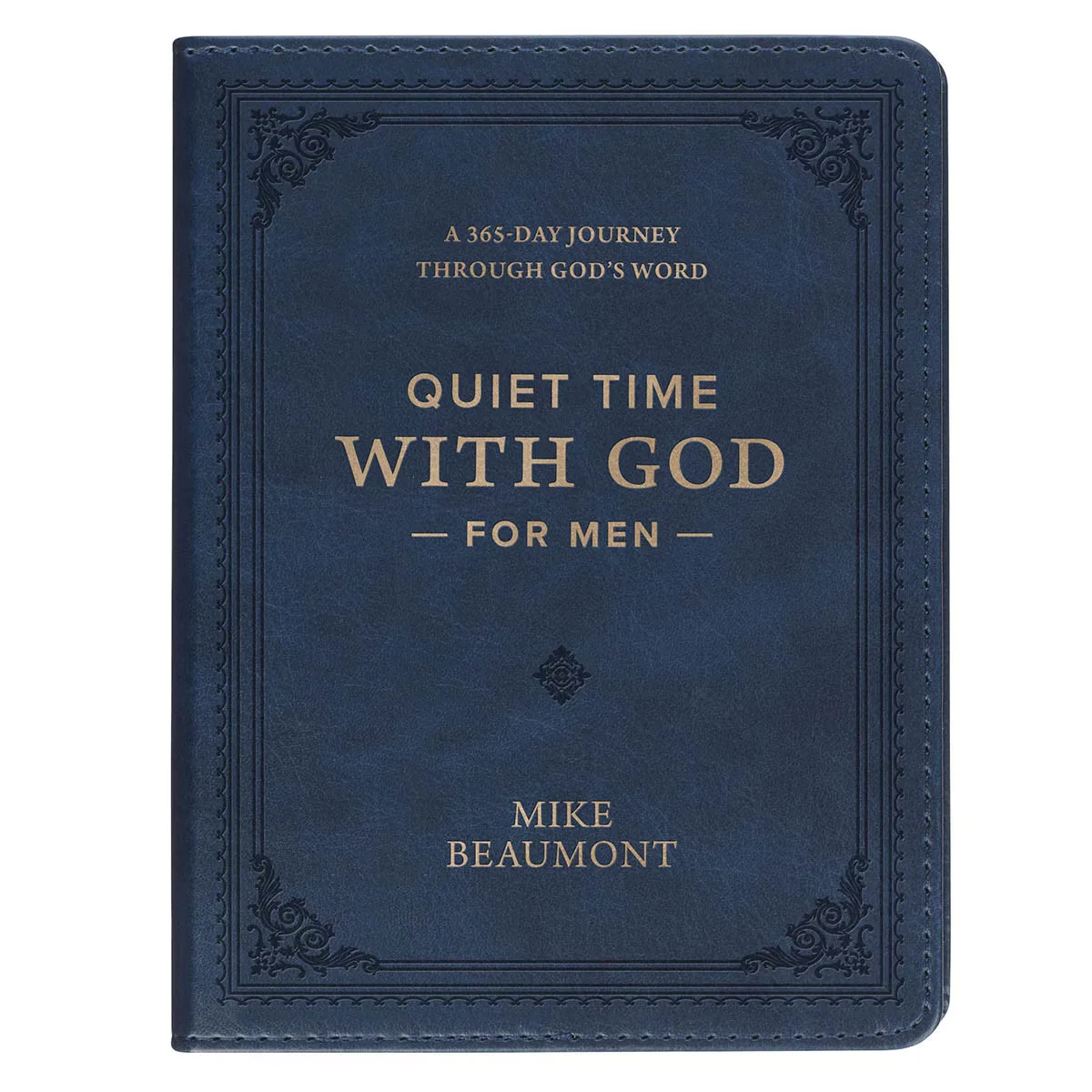 Quiet Time with God for Men Navy Blue Faux Leather Devotional
