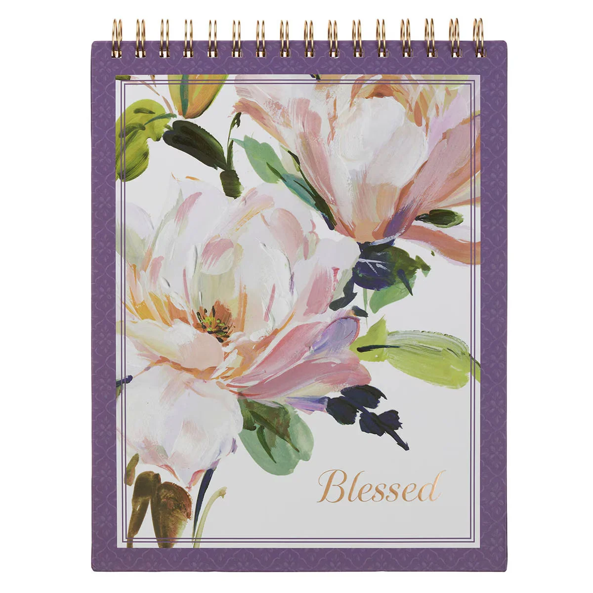 Blessed Purple Floral Spiral Notepad
