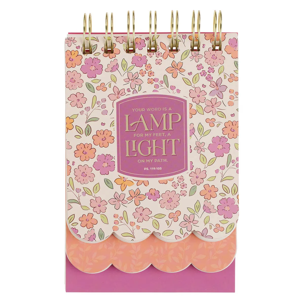Lamp for My Feet Pink Meadow Tiered Spiral Notepad – Psalm 119:105