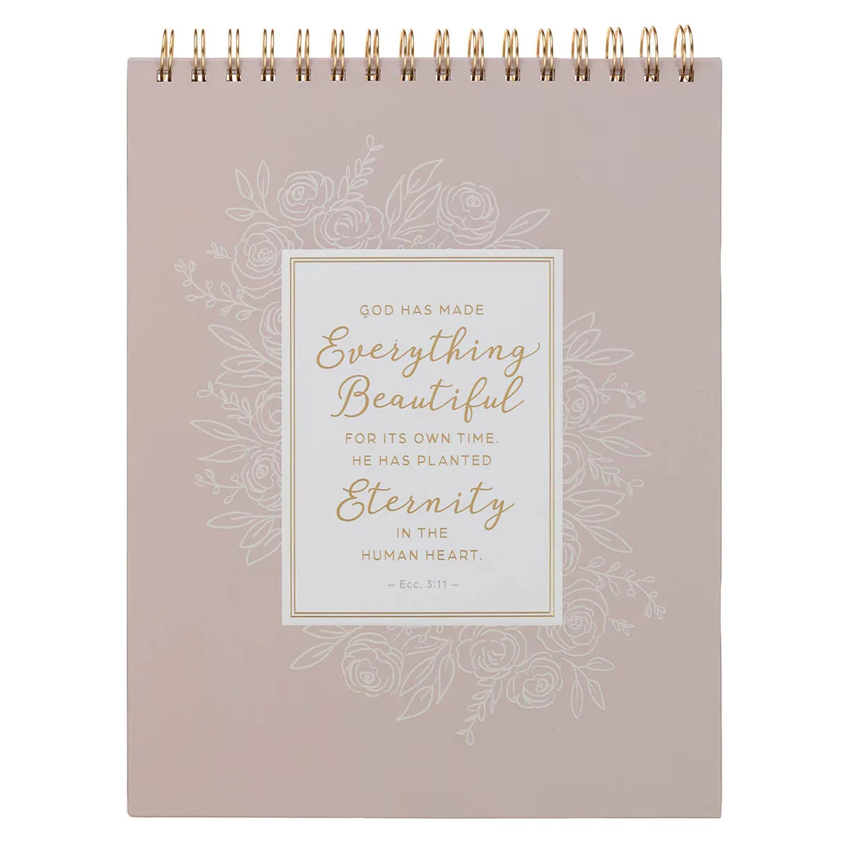 Everything Beautiful Pink Floral Spiral Notepad – Ecclesiastes 3:11
